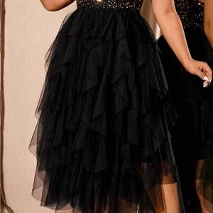 SHEIN Black Midi Dress